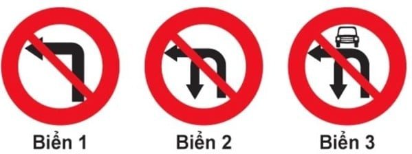 Biển nào cấm các phương tiện rẽ trái? Biển nào cấm các phương tiện rẽ trái?