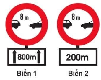 Biển nào báo hiệu khoảng cách thực tế từ nơi đặt biển đến nơi cần cự ly tối thiểu giữa hai xe? Biển nào báo hiệu khoảng cách thực tế từ nơi đặt biển đến nơi cần cự ly tối thiểu giữa hai xe?