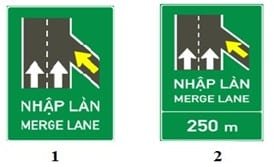Biển nào chỉ dẫn nhập làn xe? Biển nào chỉ dẫn nhập làn xe?