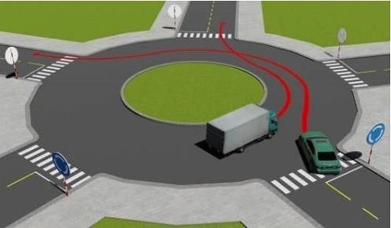 Bộ 600 Câu Hỏi Sát Hạch Lái Xe Cơ Giới Đường Bộ 37 Câu 491. Xe nào phải nhường đường trong trường hợp này?
