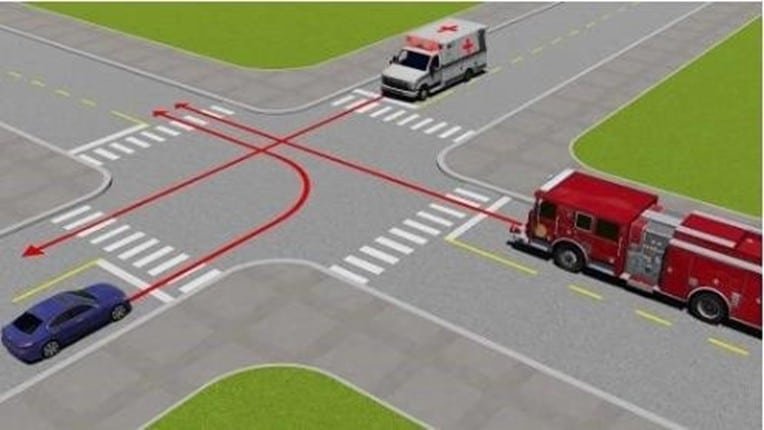 Bộ 600 Câu Hỏi Sát Hạch Lái Xe Cơ Giới Đường Bộ 40 Câu 494. Thứ tự các xe đi như thế nào là đúng quy tắc giao thông?
