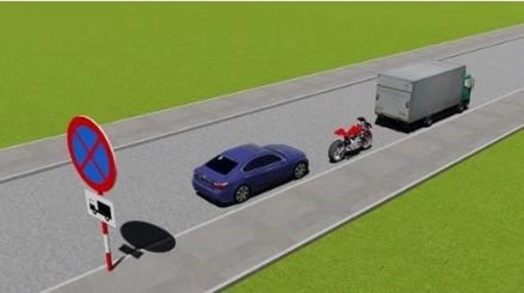Bộ 600 Câu Hỏi Sát Hạch Lái Xe Cơ Giới Đường Bộ 51 Câu 505. Trong trường hợp này xe nào đỗ vi phạm quy tắc giao thông?